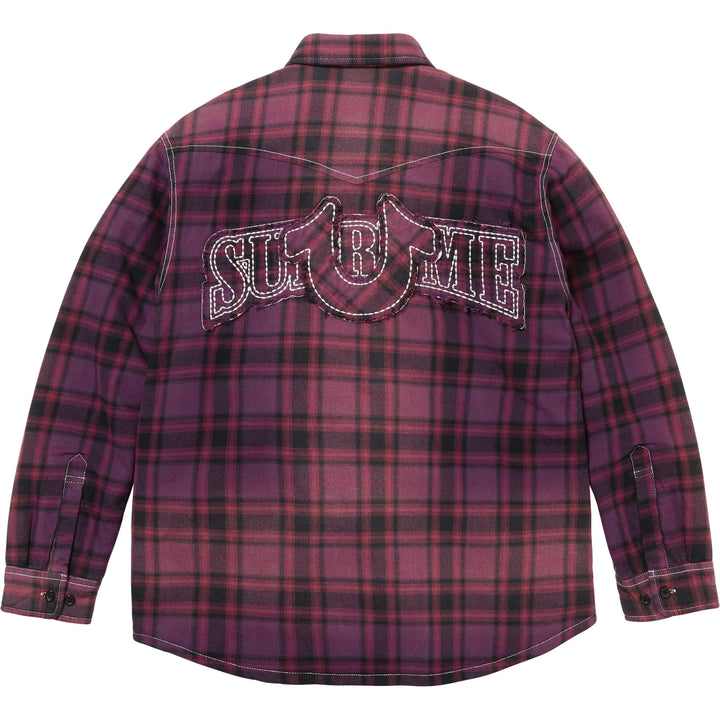 Supreme®/True Religion® Quilted Lined Plaid Flannel Shirt-7