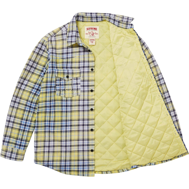 Supreme®/True Religion® Quilted Lined Plaid Flannel Shirt-11