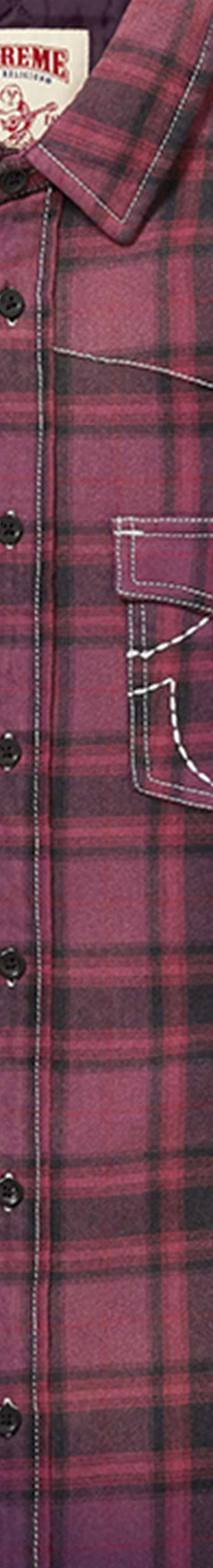 Supreme®/True Religion® Quilted Lined Plaid Flannel Shirt-9