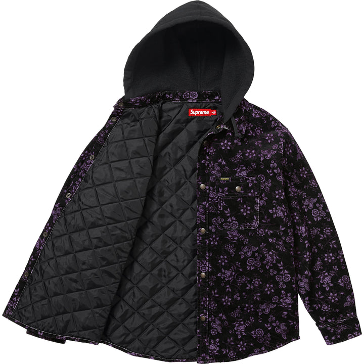 Quilted Lined Hooded Velvet Snap Shirt - Shop - Supreme