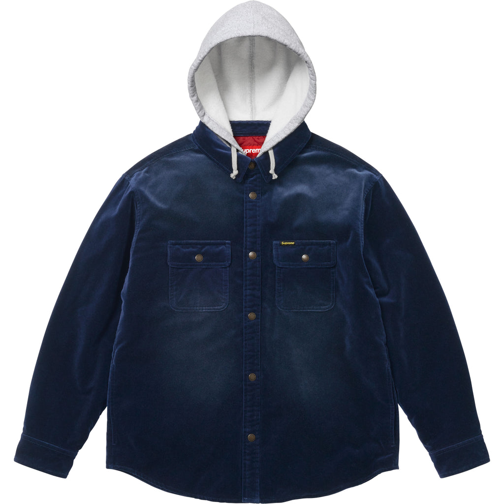 Quilted Lined Hooded Velvet Snap Shirt - Shop - Supreme