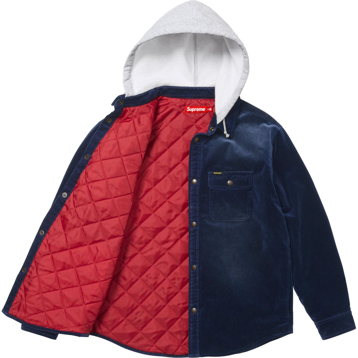 Quilted Lined Hooded Velvet Snap Shirt - Shop - Supreme