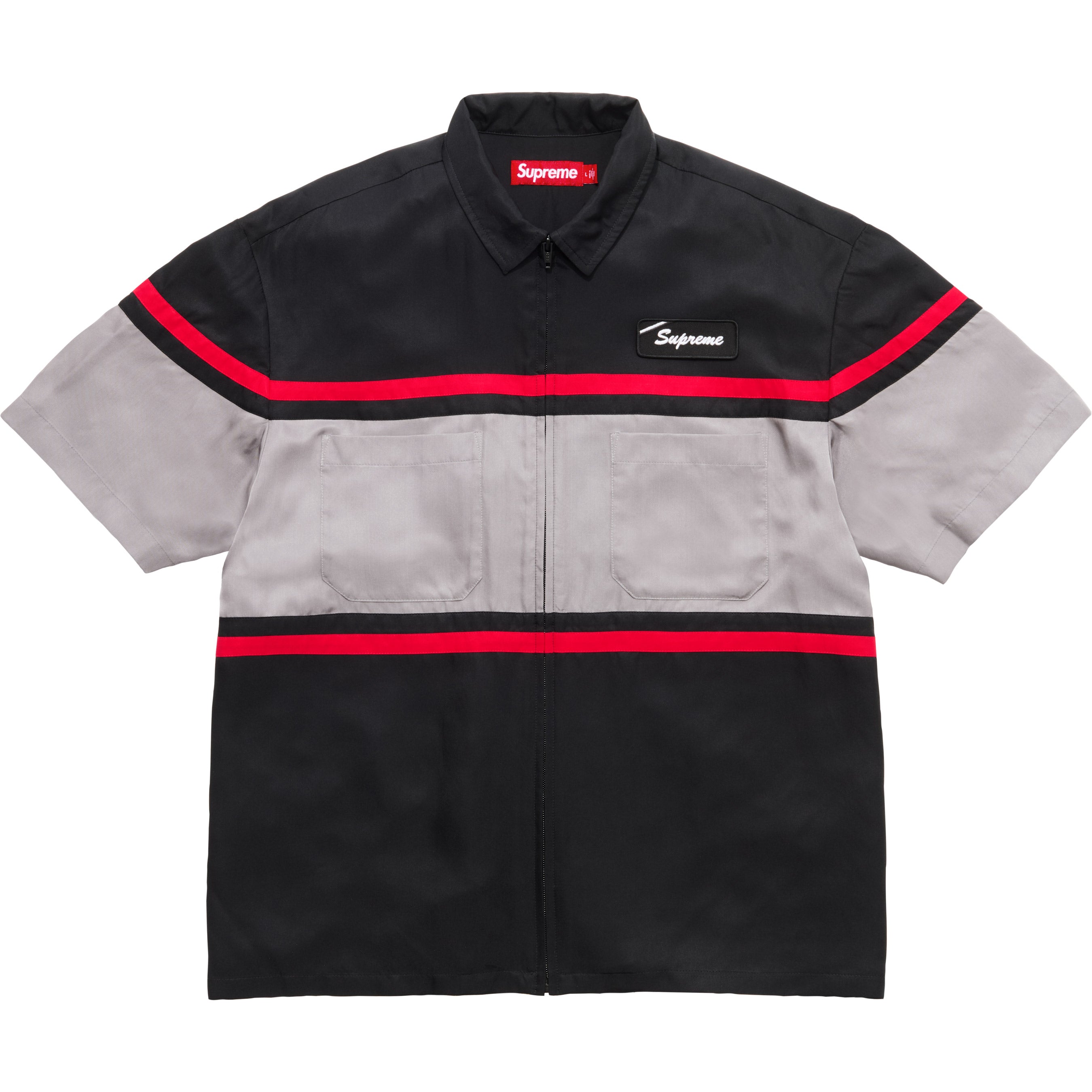 Silk Zip Up S/S Shirt - Shop - Supreme