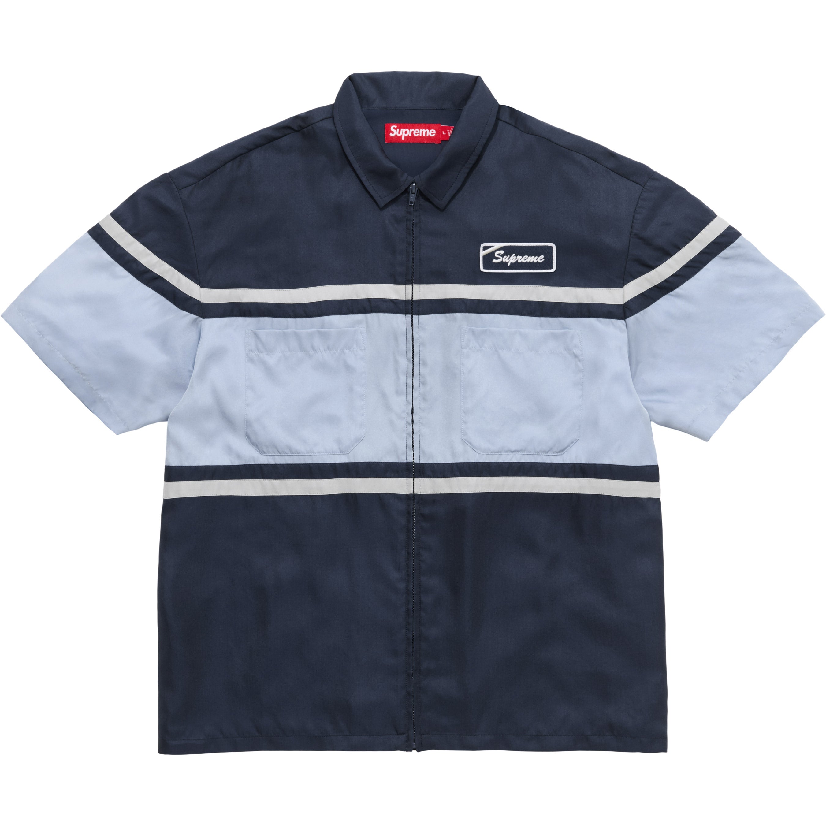 supreme23ssパッチワークロンT Silk Zip Up S/S Shirt - Shop - Supreme