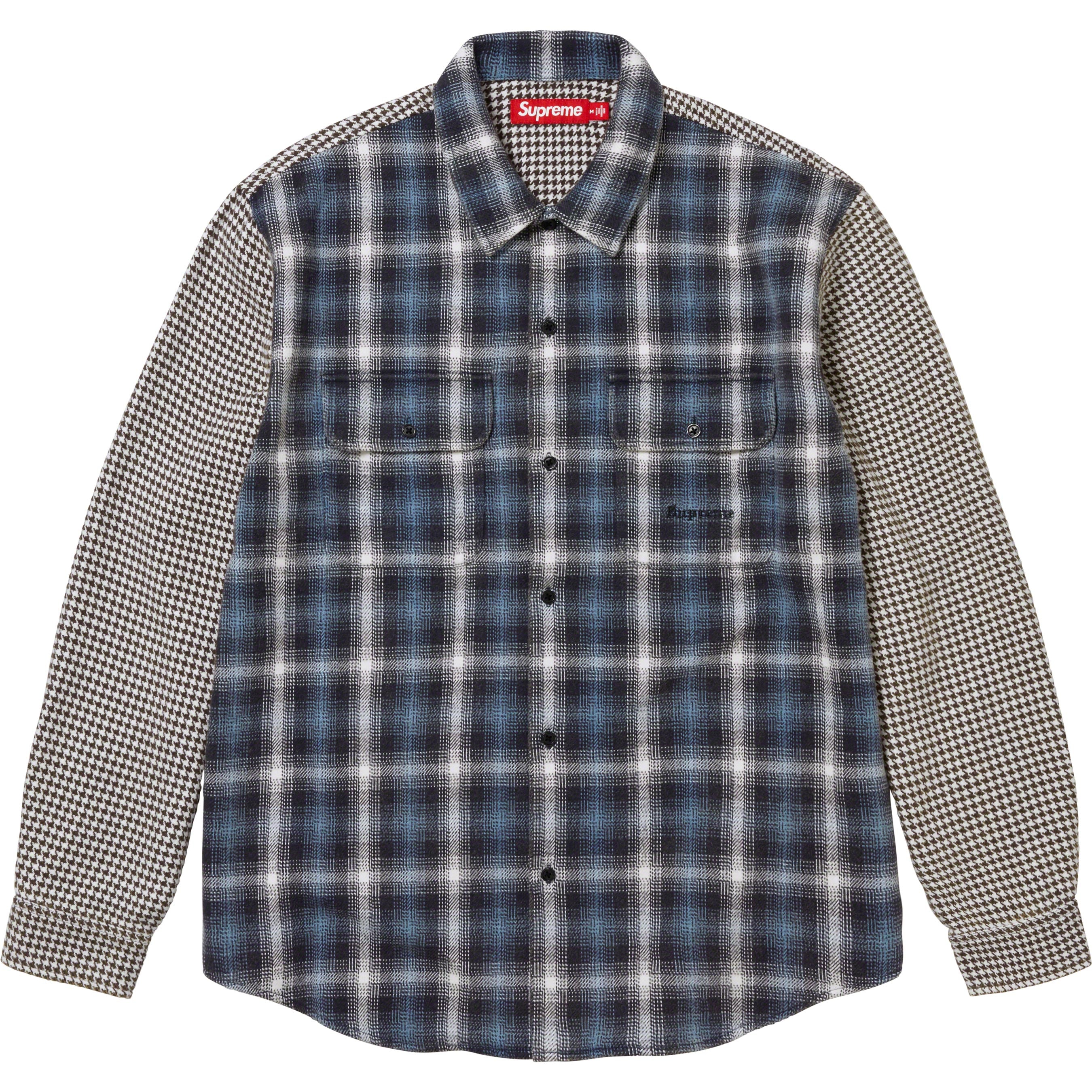 Houndstooth Plaid Flannel Shirt