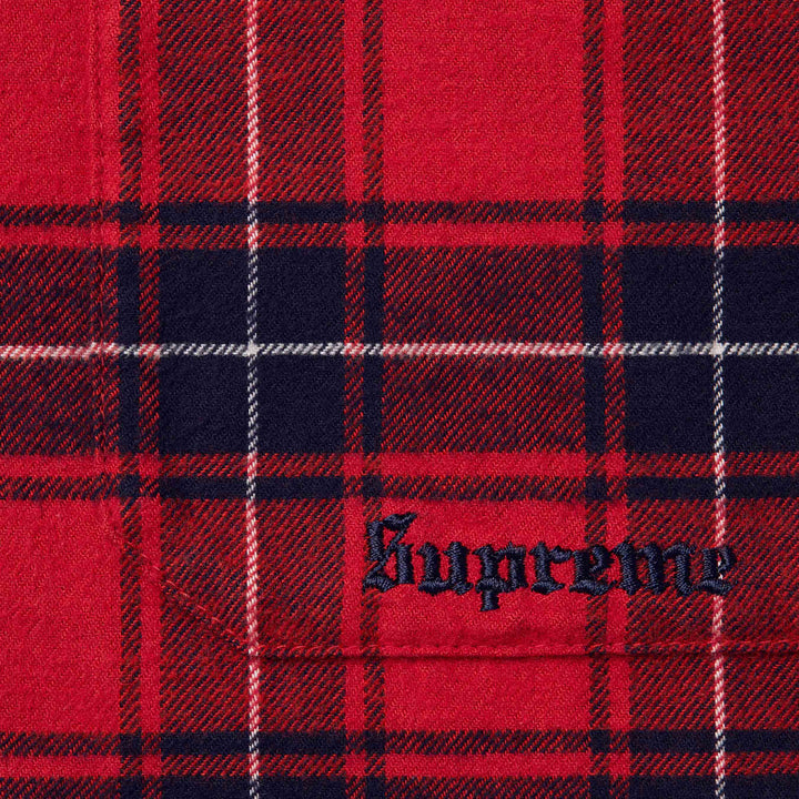 On sale Supreme red flannel hoodie