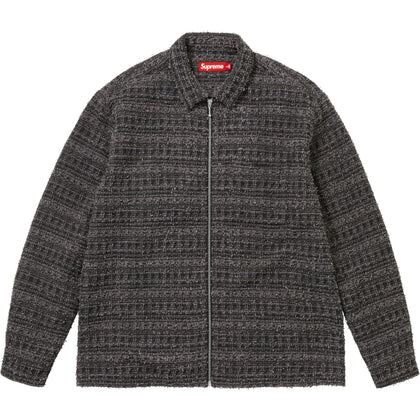 Bouclé Zip Up Shirt