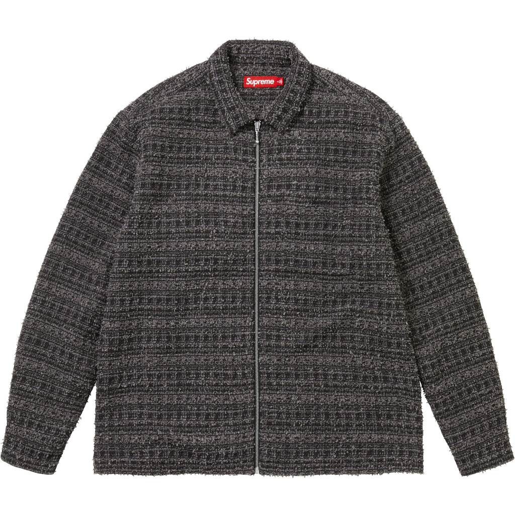 Bouclé Zip Up Shirt