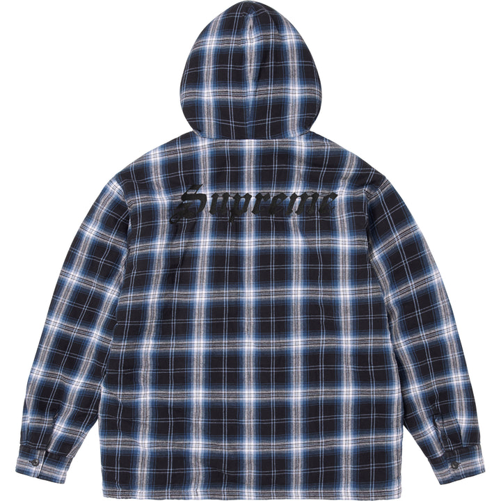 Lined Zip Up Hooded Flannel Shirt-8