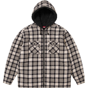 Lined Zip Up Hooded Flannel Shirt