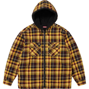Lined Zip Up Hooded Flannel Shirt
