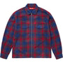 Studded Shadow Plaid Zip Up Shirt