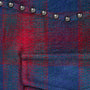 Studded Shadow Plaid Zip Up Shirt