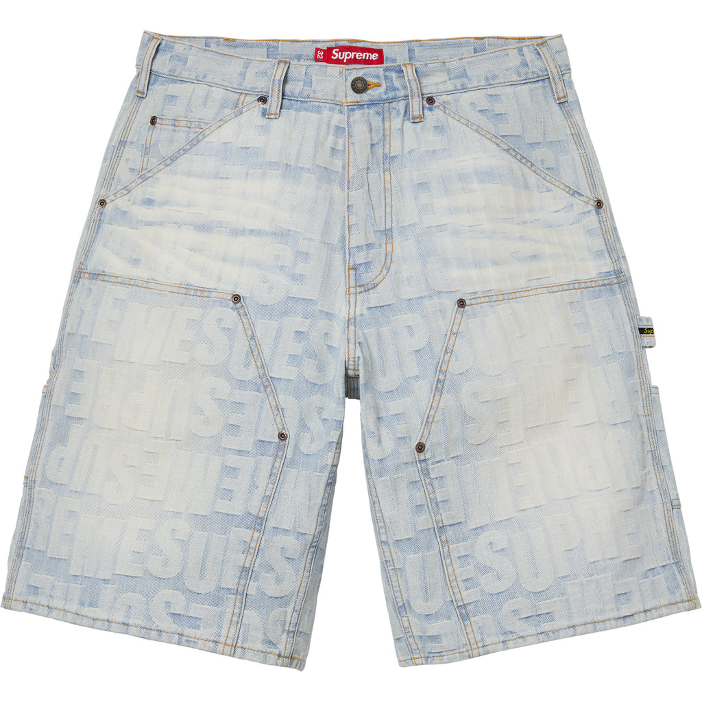 Repeat Jacquard Double Knee Denim Short