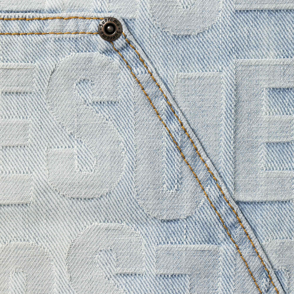 Repeat Jacquard Double Knee Denim Short