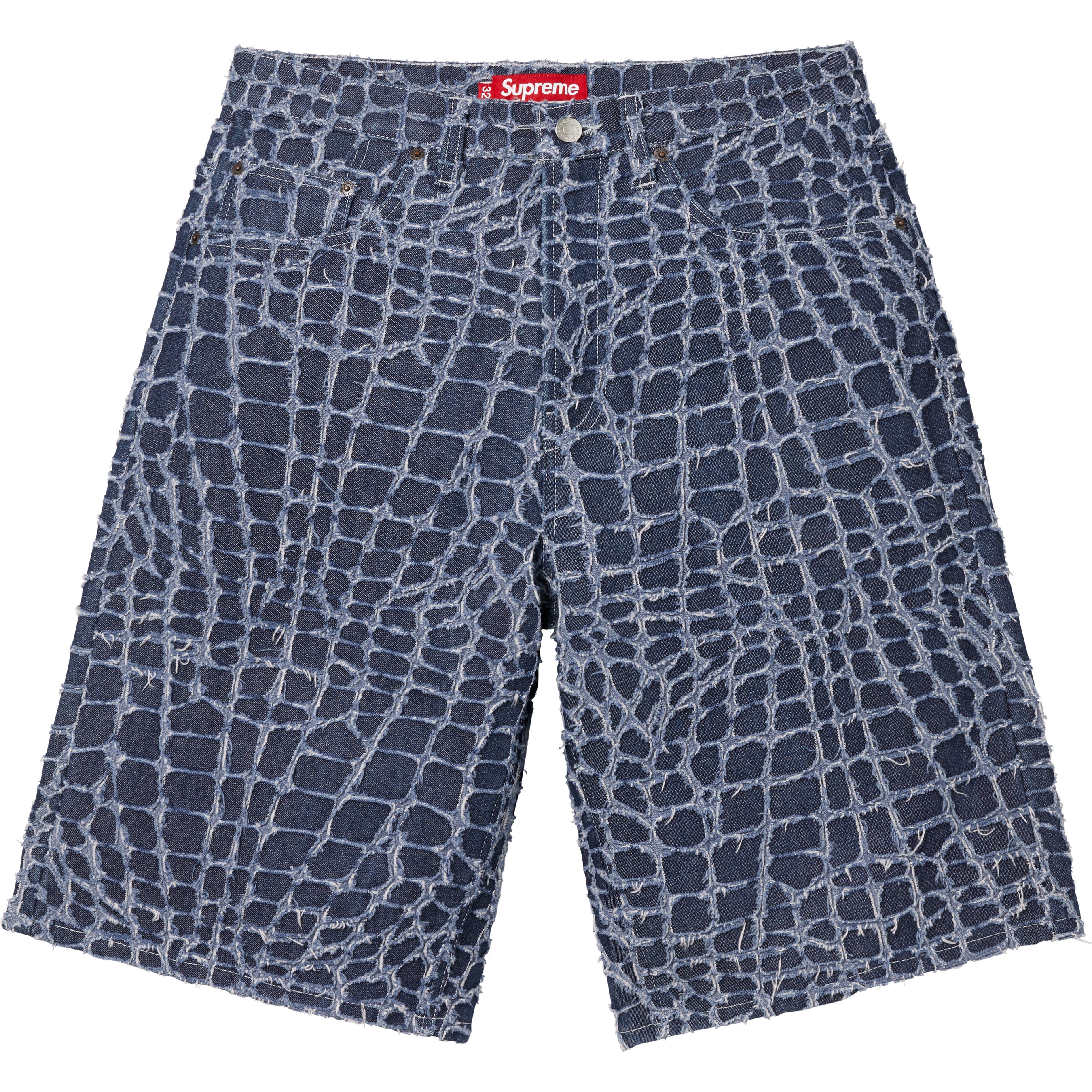 Frayed Croc Baggy Denim Short - Shop - Supreme