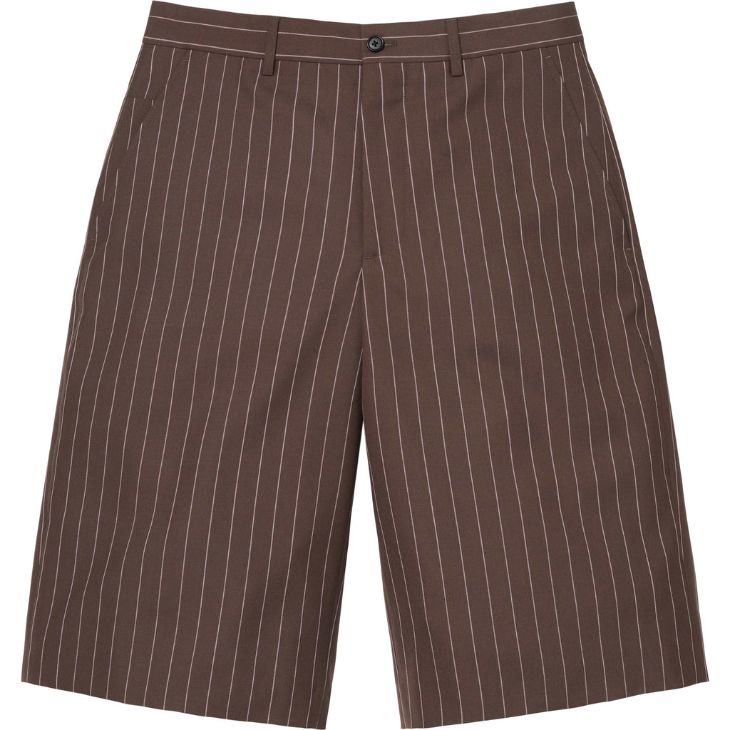 Pinstripe Wool Trouser Short