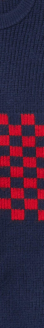 Checkerboard Pilled Sweater