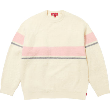 トップス M SUPREME  White Sweater Supreme Pinstripe Varsity Zip Up Sweater (SS23) - $198