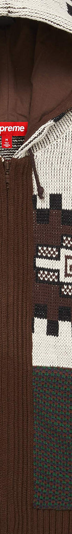 Patchwork Zip Up Hooded Sweater
