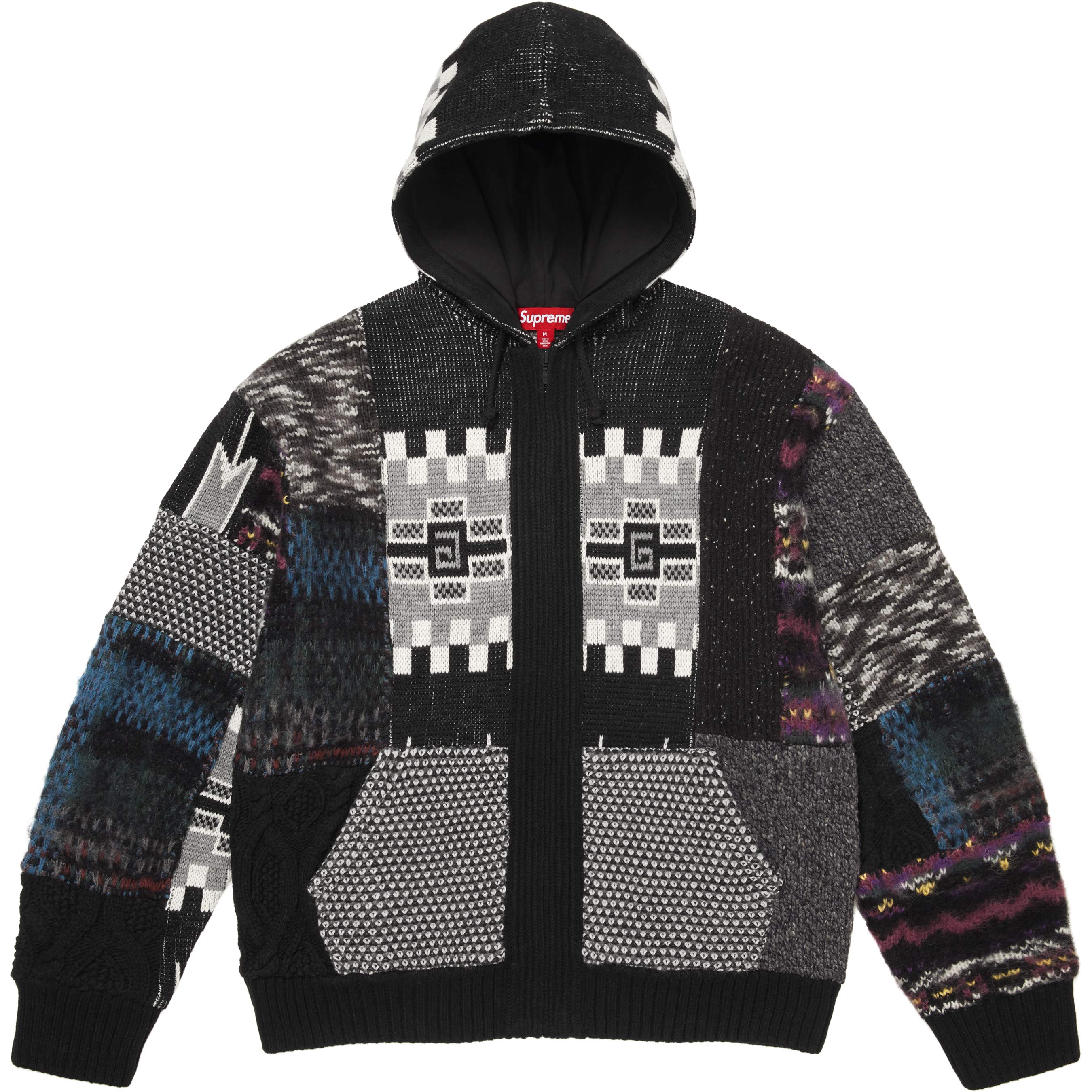 Supreme　シュプリーム Patchwork Zip Up Hooded Sweater - Shop - Supreme
