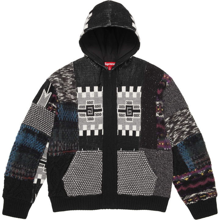 Patchwork Zip Up Hooded Sweater - Shop - Supreme