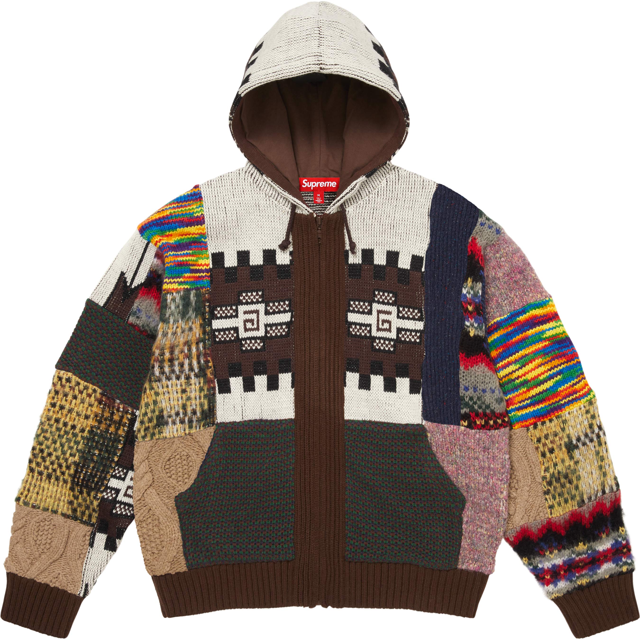 Patchwork Zip Up Hooded Sweater - Shop - Supreme
