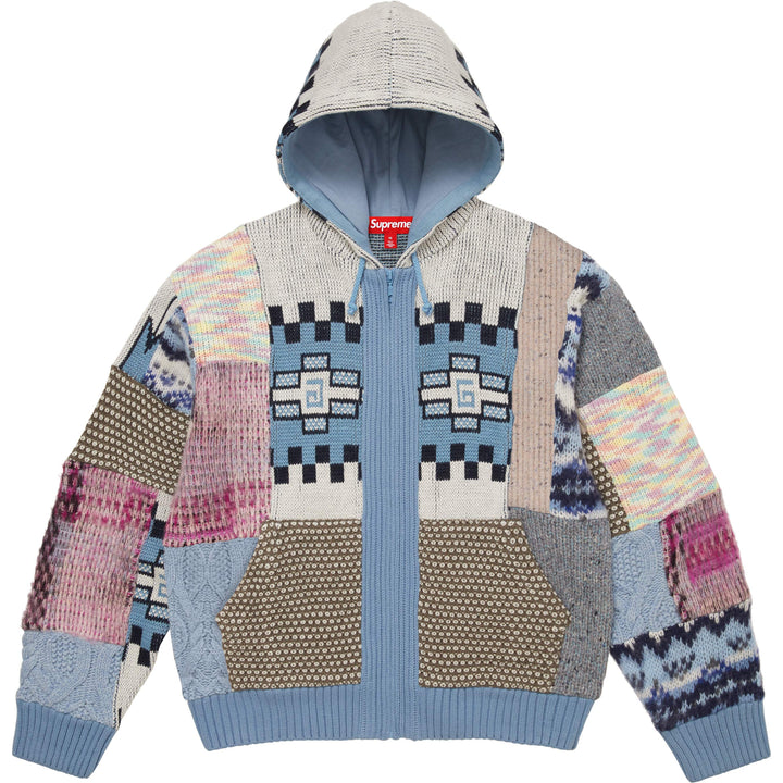 Patchwork Zip Up Hooded Sweater - Shop - Supreme