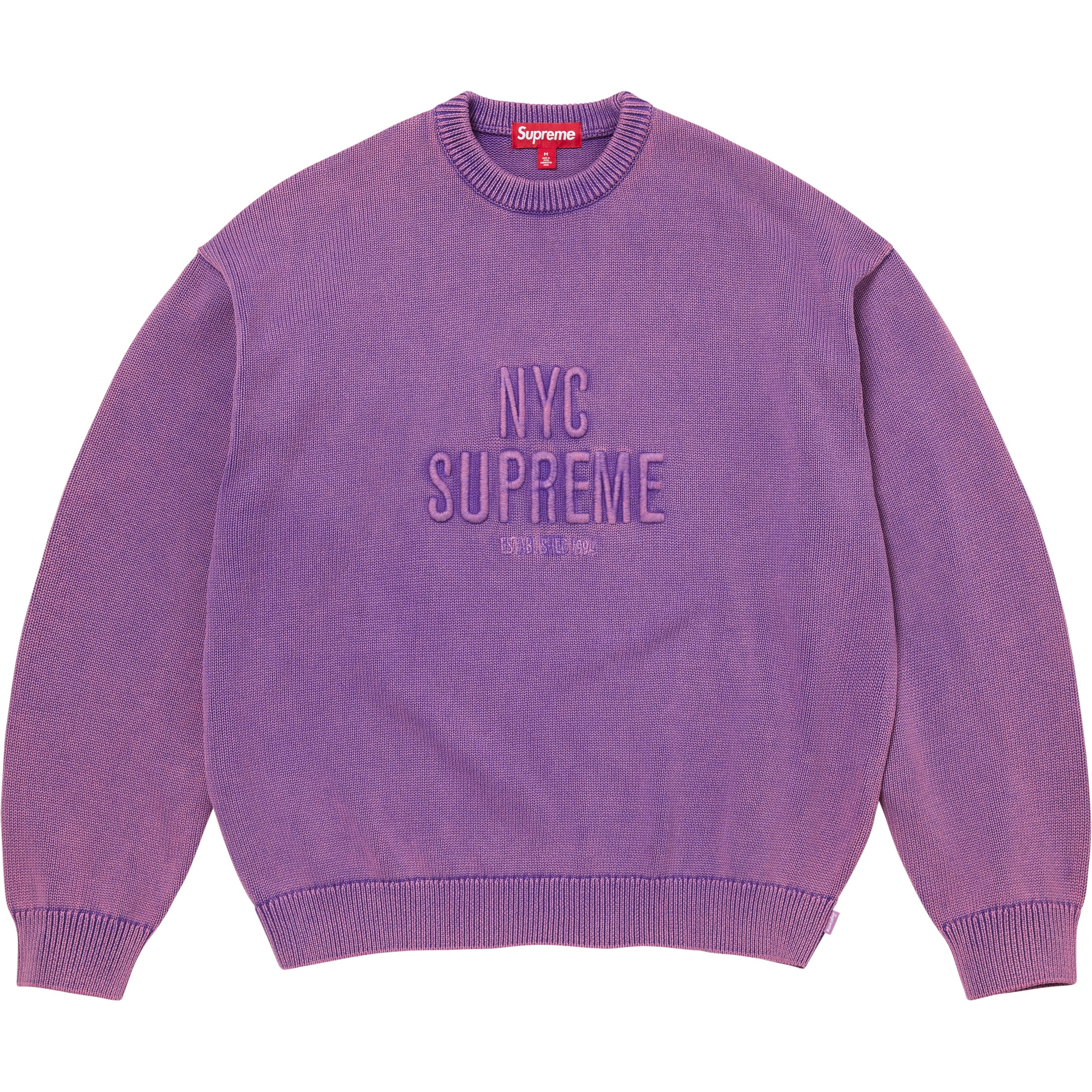 Overdyed Raised Sweater - Shop - Supreme