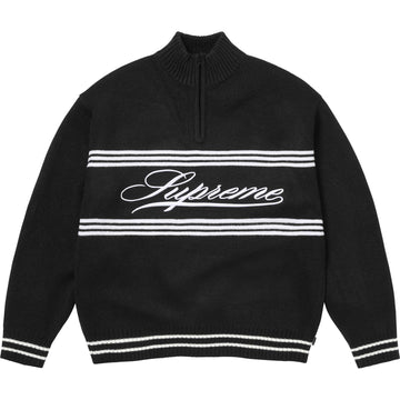 Script Stripe Half Zip Sweater
