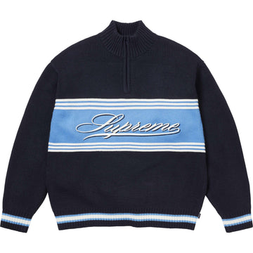 Script Stripe Half Zip Sweater