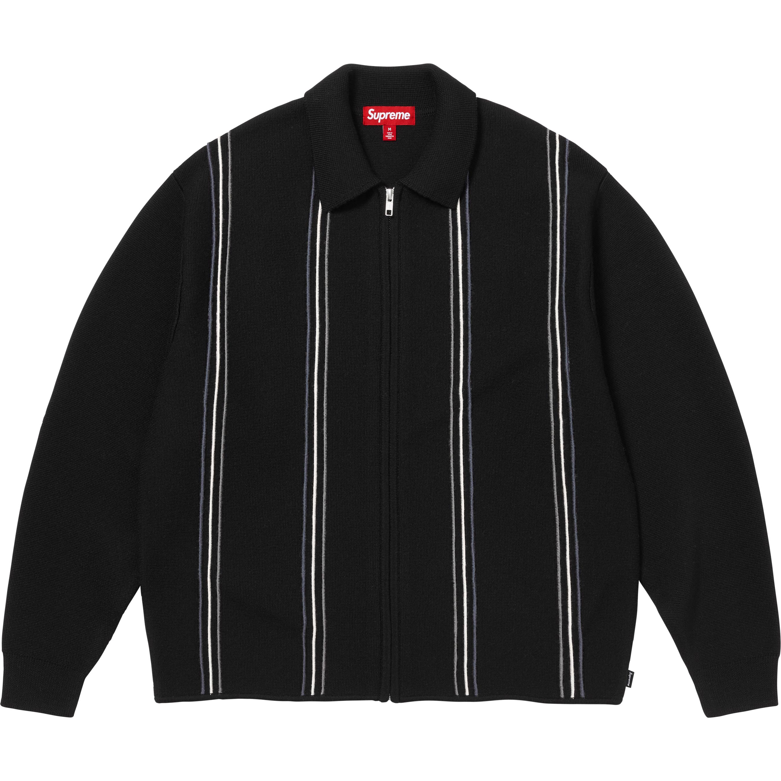 Stripe Zip Up Polo Sweater - Shop - Supreme