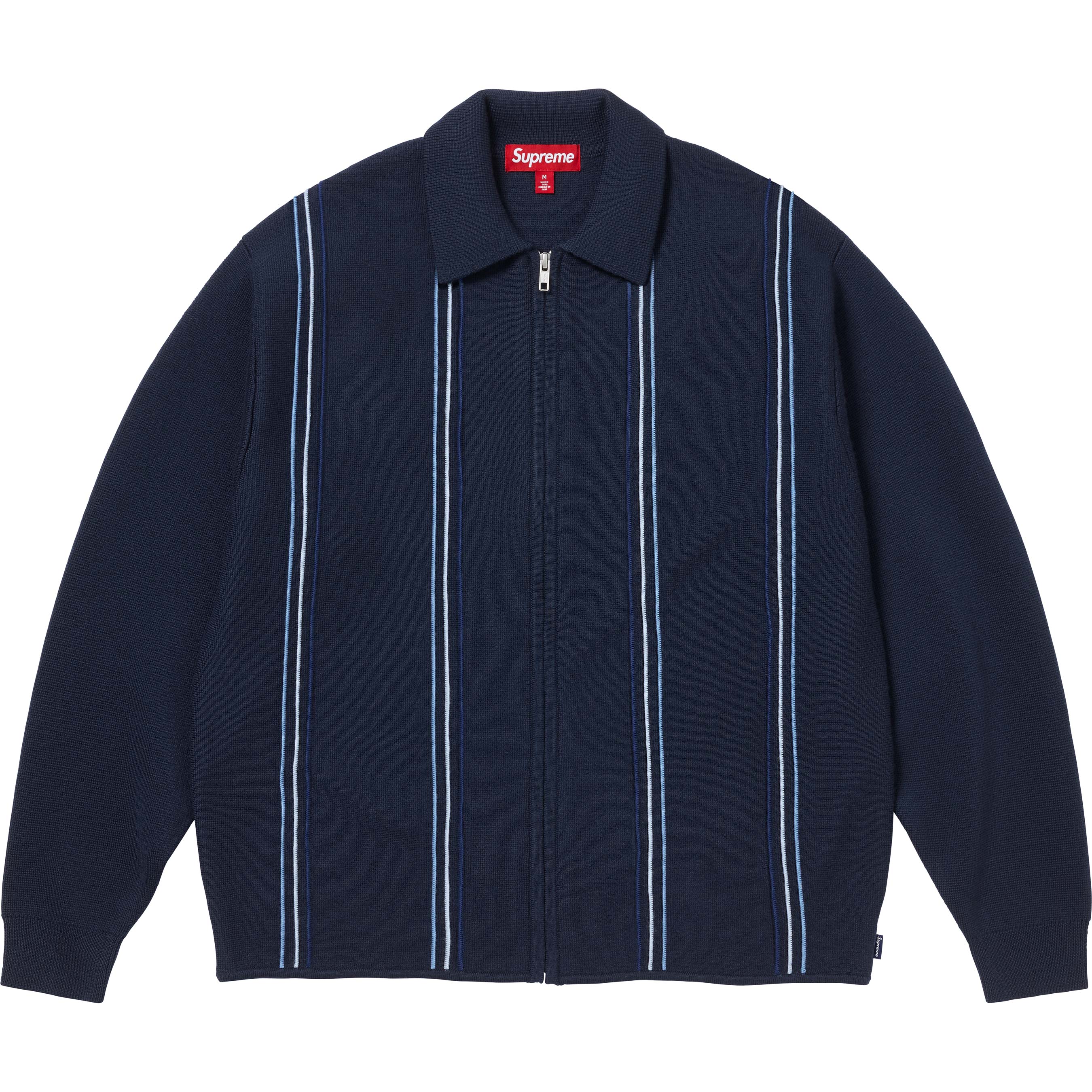 Stripe Zip Up Polo Sweater - Shop - Supreme