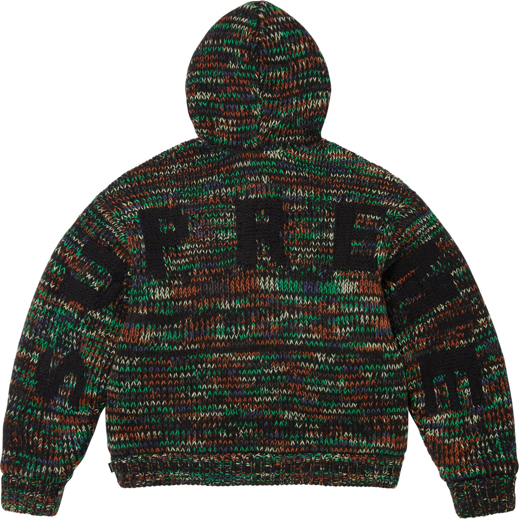 Faux Shearling Lined Zip Up Hooded Sweater