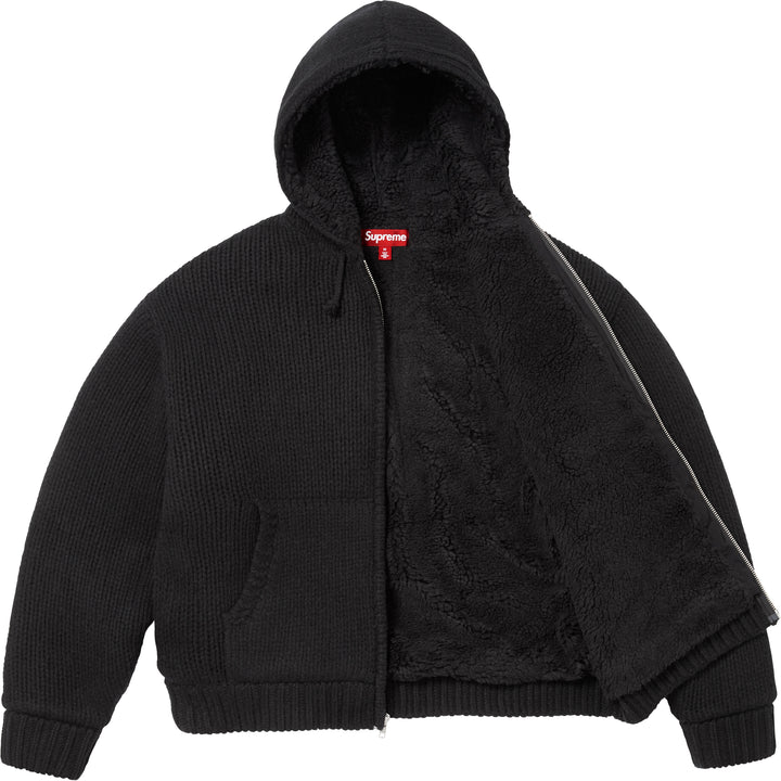Faux Shearling Lined Zip Up Hooded Sweater - Shop - Supreme