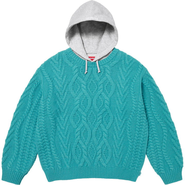 Cable Hooded Sweater-1