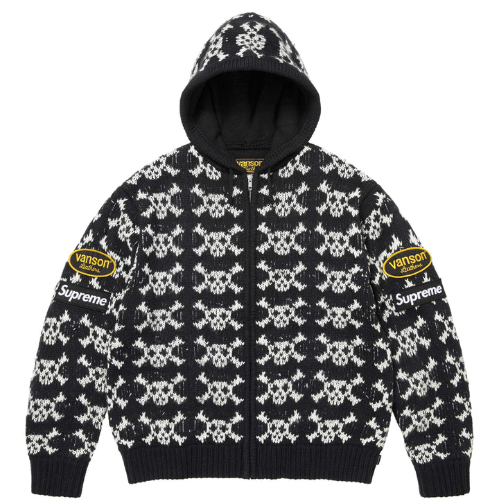 Supreme®/Vanson Leathers® Skull Zip Up Hooded Sweater - Shop - Supreme