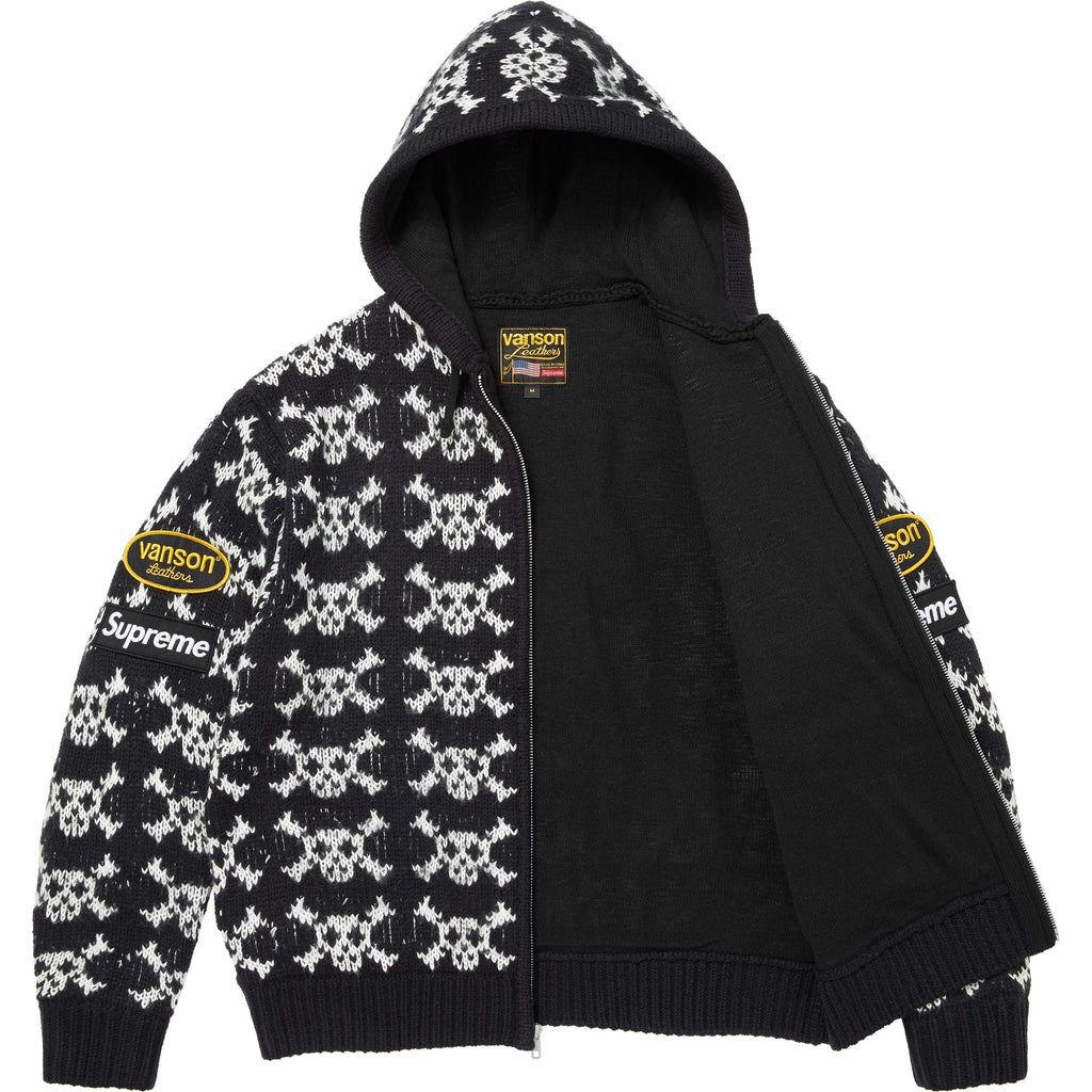 Supreme®/Vanson Leathers® Skull Zip Up Hooded Sweater