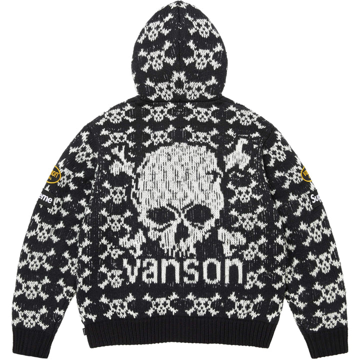 Supreme®/Vanson Leathers® Skull Zip Up Hooded Sweater - Shop - Supreme