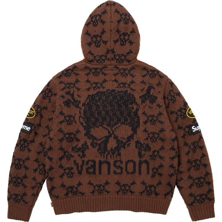 Supreme®/Vanson Leathers® Skull Zip Up Hooded Sweater - Shop - Supreme