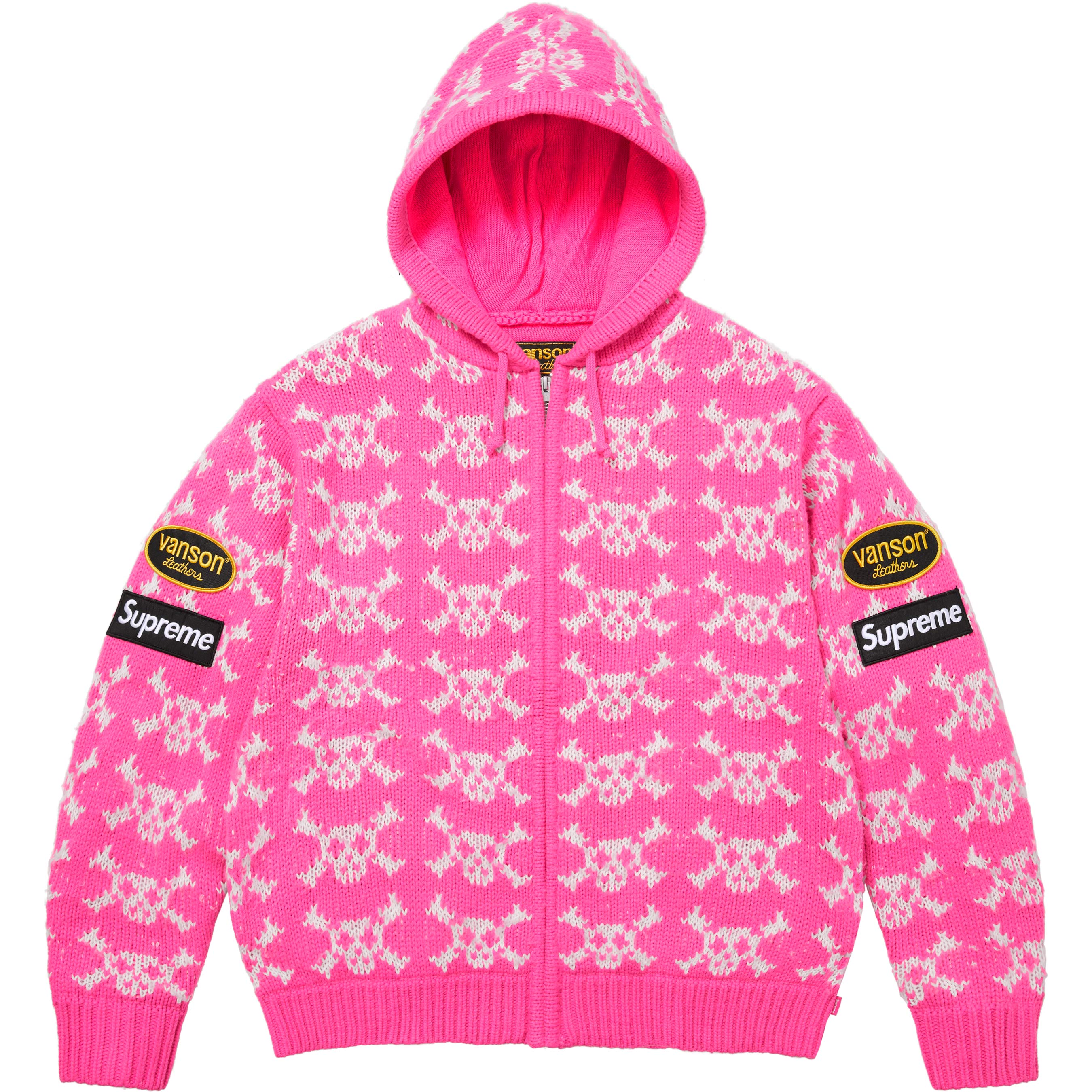 Supreme®/Vanson Leathers® Skull Zip Up Hooded Sweater - Shop - Supreme