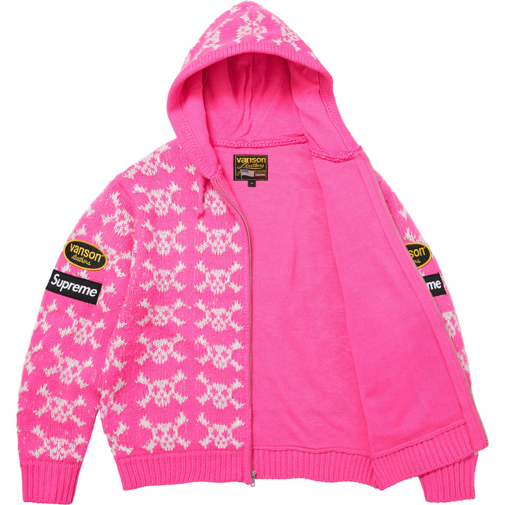 Supreme®/Vanson Leathers® Skull Zip Up Hooded Sweater - Shop - Supreme
