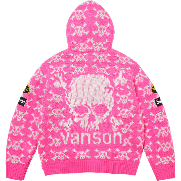 Supreme®/Vanson Leathers® Skull Zip Up Hooded Sweater - Shop - Supreme