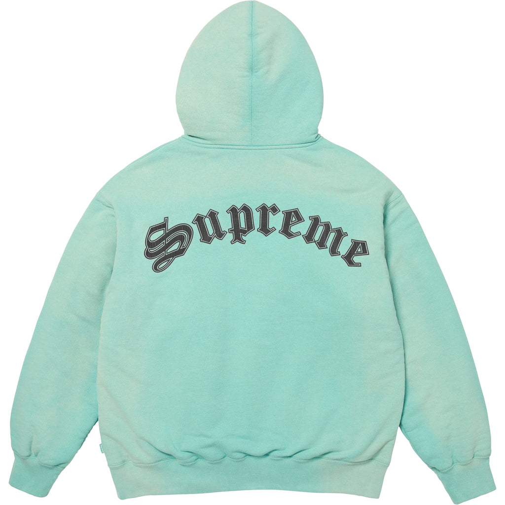 Shearling Lined Zip Up Hooded Sweatshirt
