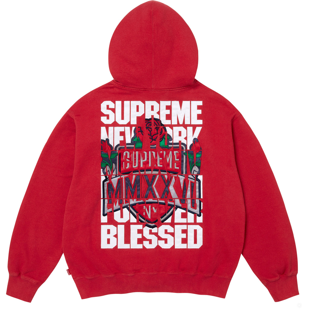 Blessed Appliqué Zip Up Hooded Sweatshirt