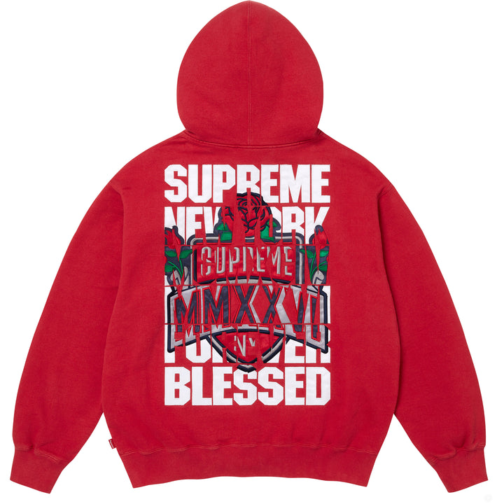 Blessed Appliqué Zip Up Hooded Sweatshirt - Shop - Supreme