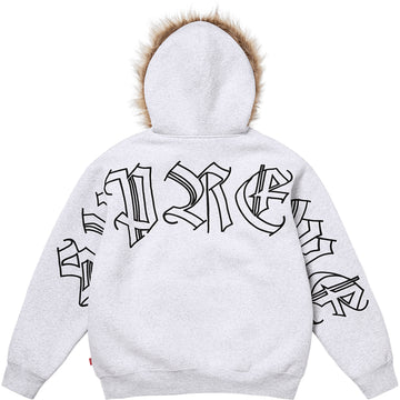 Faux Fur Zip Up Hooded Sweatshirt