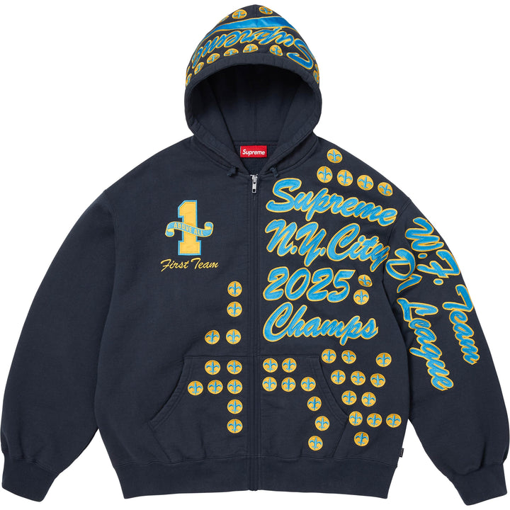 トップス Collegiate Applique Zip Up Hooded NAVY BRAIN DEAD (ブレインデッド) 