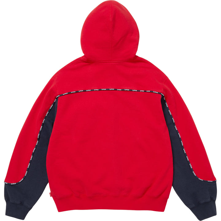 Piping Zip Up Hooded Sweatshirt-2