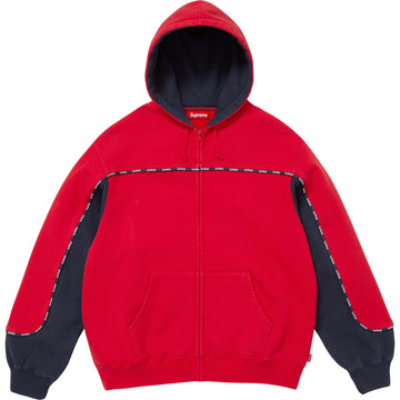 Piping Zip Up Hooded Sweatshirt